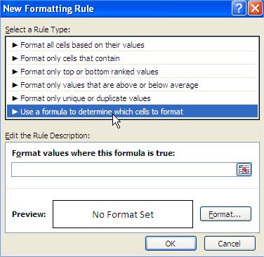 Excel Use a formula to determine which cells to format